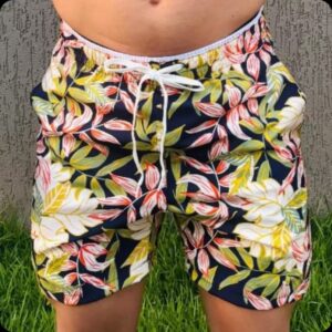 Short Masculino Tecido Estampado Perfeito para Praia