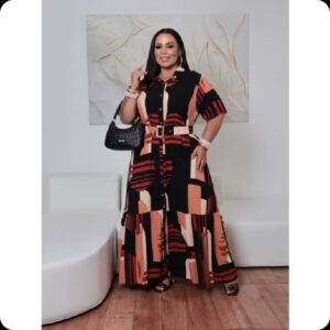 Vestido Chamise Com Cinto Feminino Plus Size